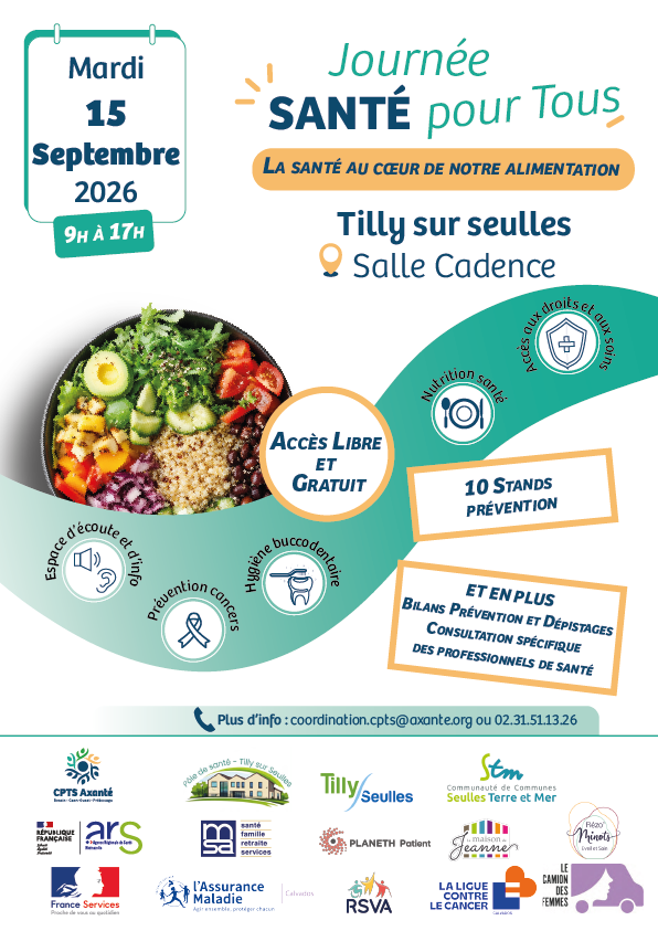 Affiche journée sante pour tous Tilly sur seulles